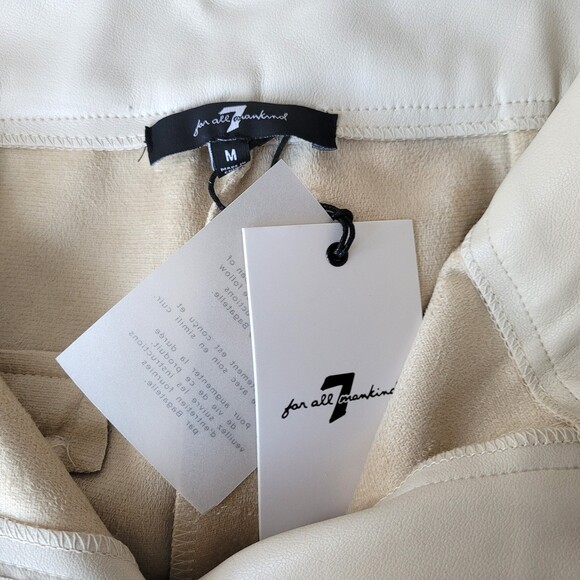 7 For All Mankind NEW Old Money Double Breasted Faux Leather 2-Piece Pantsuit M - Picture 5 of 12